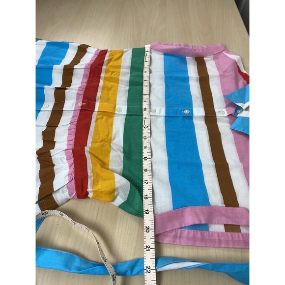 J.Crew Maxi Collared Shirt Dress Women Size 4 Turquoise White Stripe Midi Cotton - Picture 4 of 12